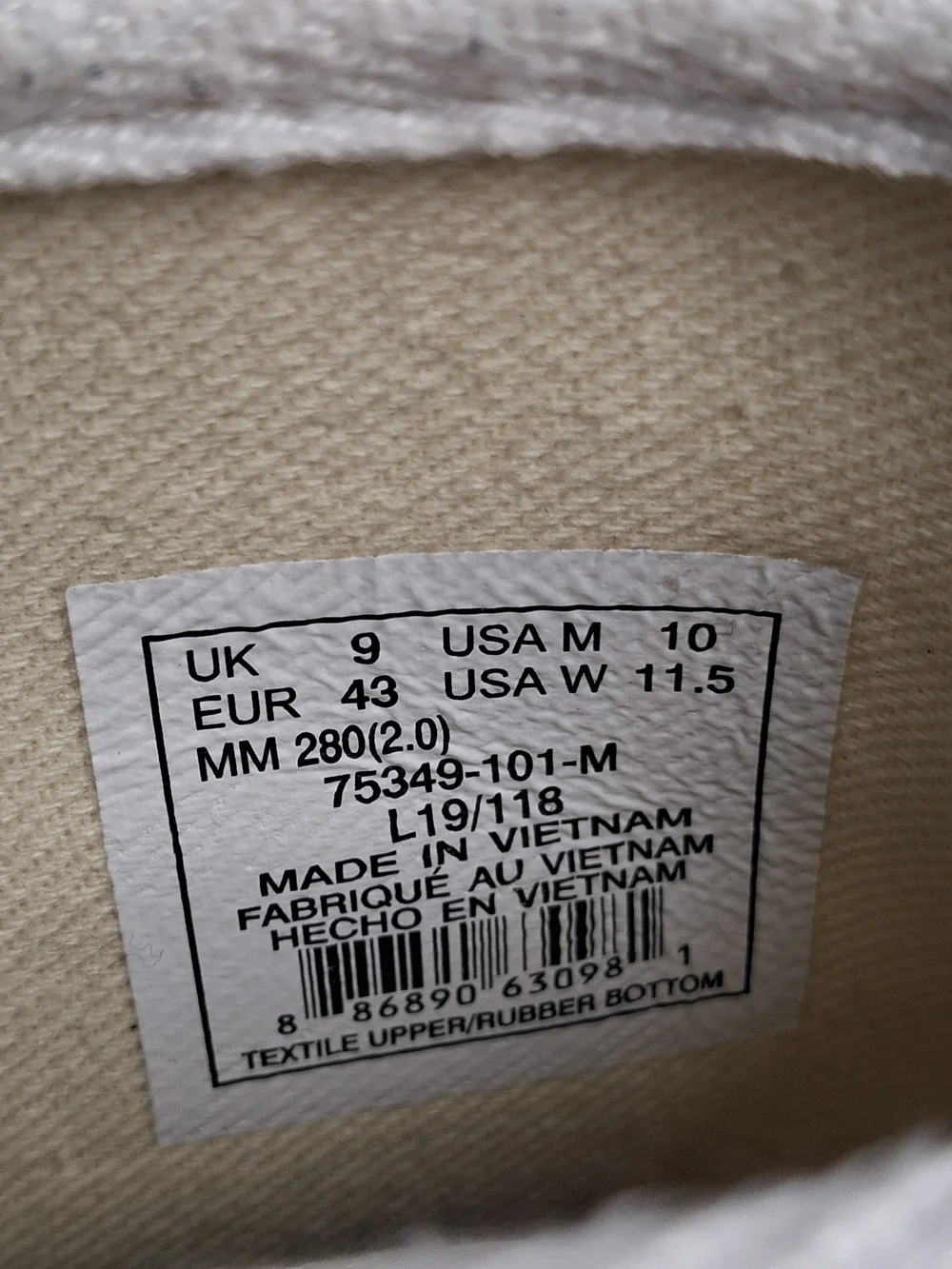 Palladium Pampa Hi Originale Canvas Boots Mens 10 Triple White Combat Minimalist